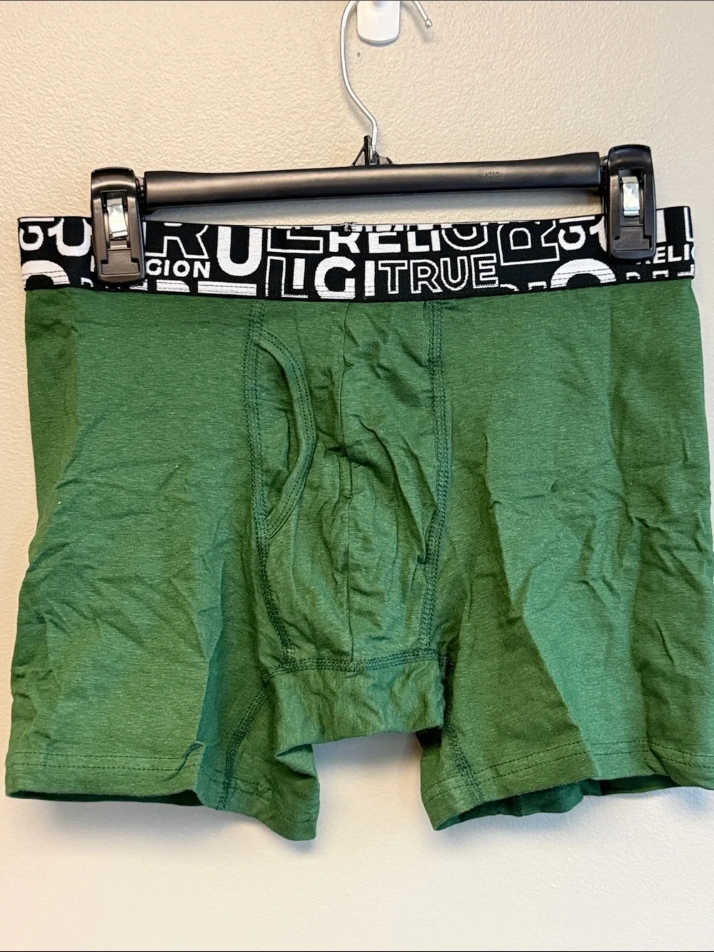 True Religion Men’s Green Boxer Briefs Logo Waistband Size Medium 32–34 NWOT
